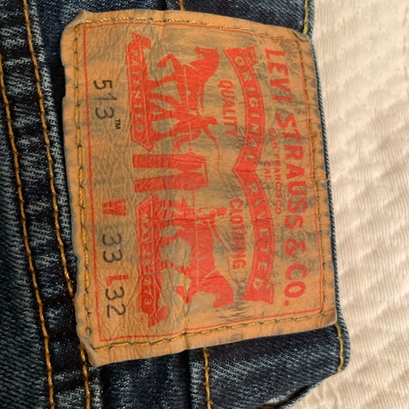Levis 513 navy blue jeans, relaxed straight fit - Picture 2 of 2